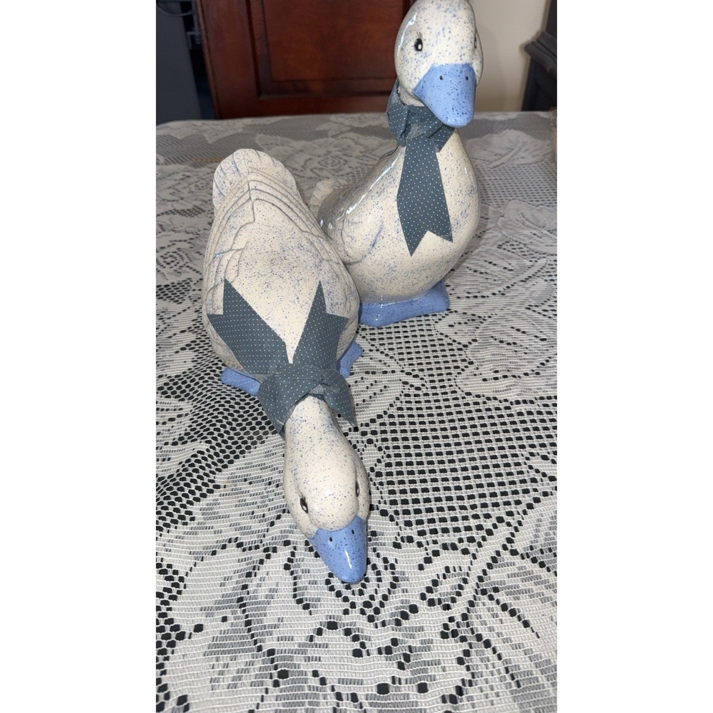 Vintage Set Of 2 Ceramic Ducks/Geese Farmhouse Cottage